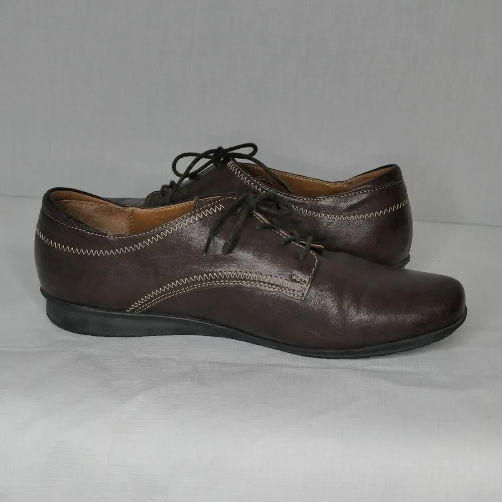 Taos Womens Oxfords Lace Comfort Shoes Flats Leather Chocolate Ideal 10 ? 41